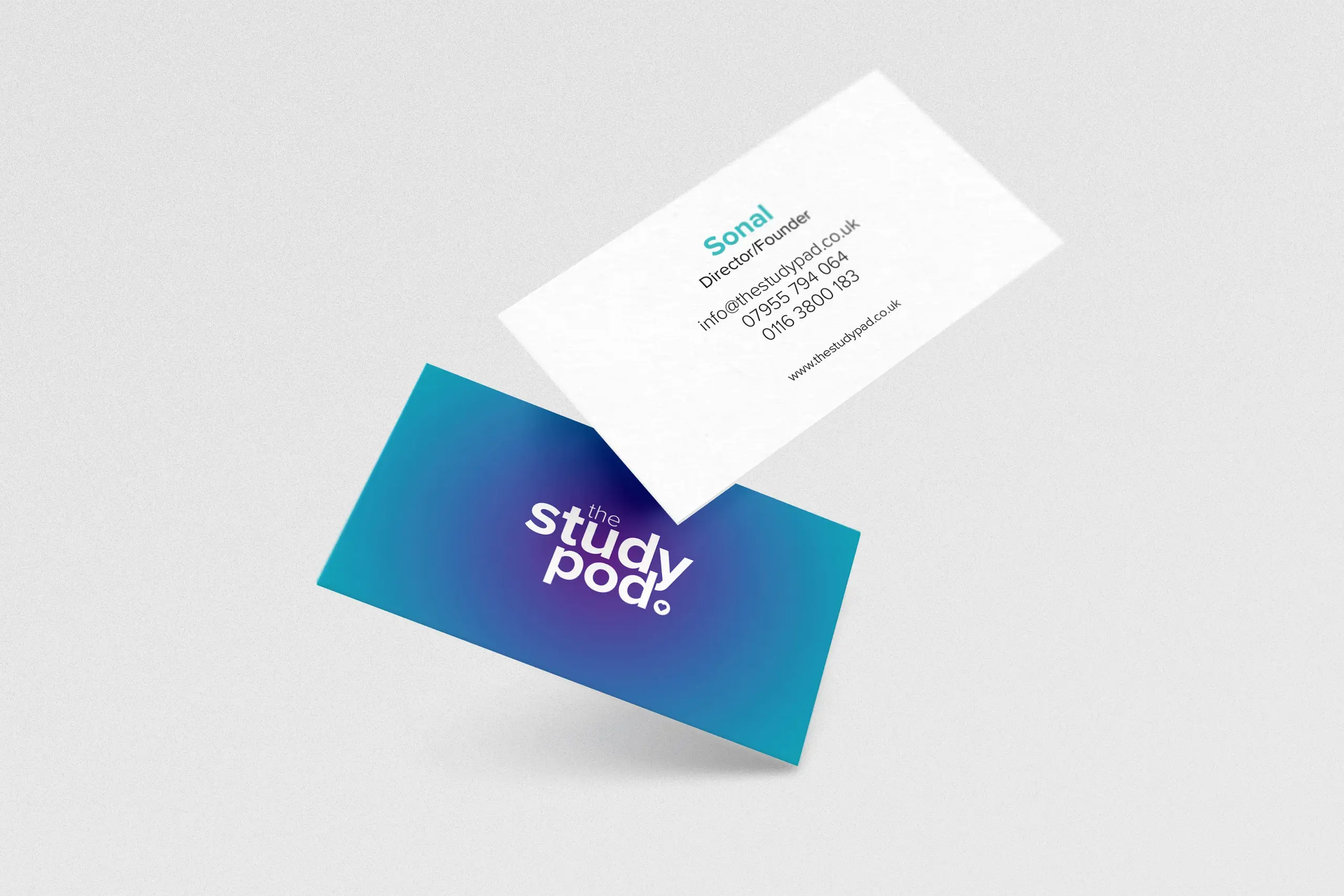 2 Flip Cards with text the study pod